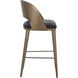 Dezirae 41 inch Antique Brass / Charcoal Black Leather Barstool